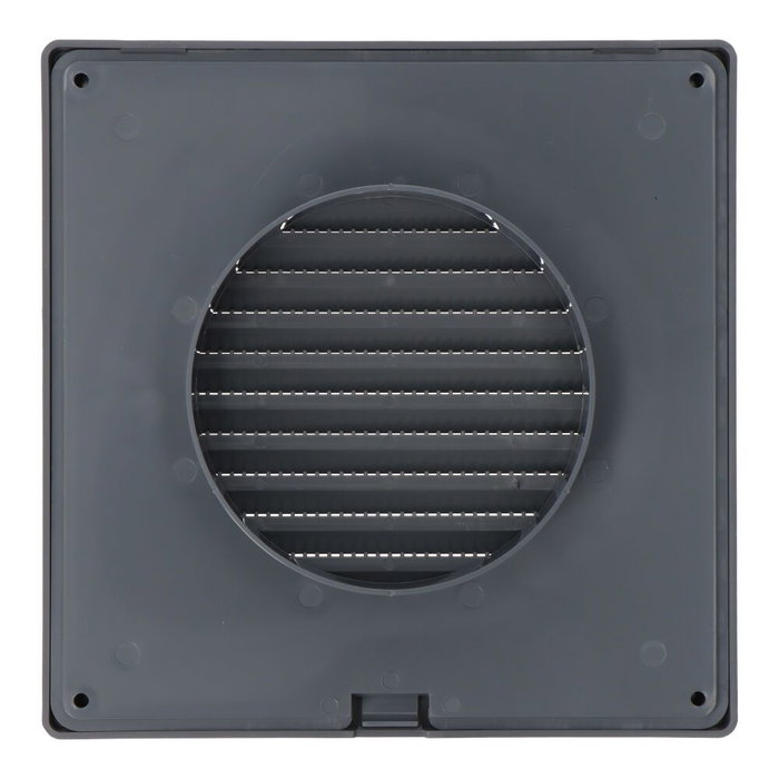 Edm Grille de ventilation carrée encastrable ø 100mm avec moustiquaire ABS gris 170x170x11,5mm Edm Grille de ventilation carrée encastrable ø 100mm avec moustiquaire ABS gris 170x170x11,5mm