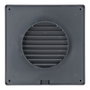 Edm Grille de ventilation carrée encastrable ø 100mm avec moustiquaire ABS gris 170x170x11,5mm