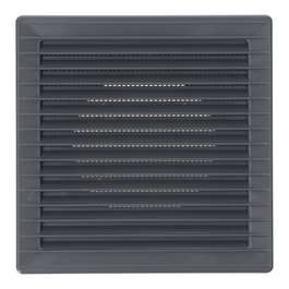 Edm Grille de ventilation carrée encastrable ø 100mm avec moustiquaire 170x170x11,5mm gris