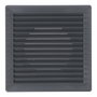 Edm Grille de ventilation carrée encastrable ø 100mm avec moustiquaire ABS gris 170x170x11,5mm