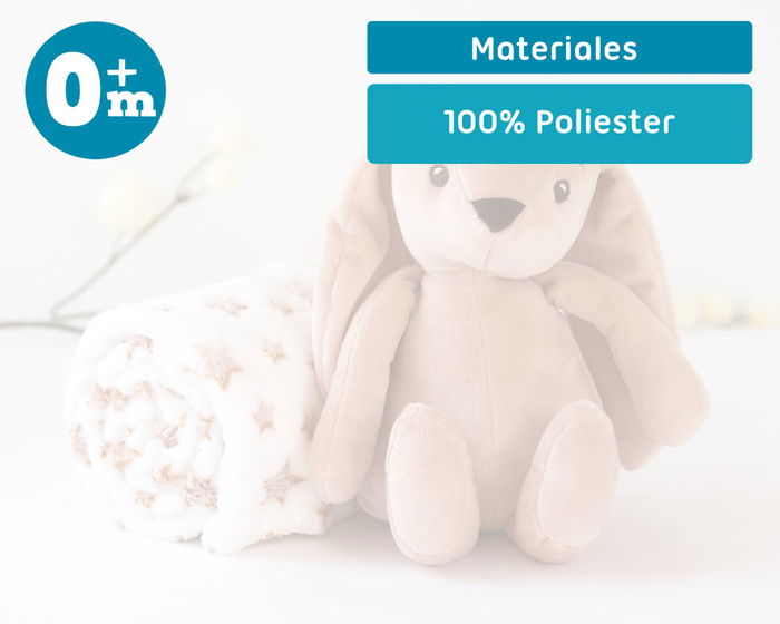 KioKids - Peluche lapin marron doudou avec couverture étoilée - Doudou de sécurité pour bébé 0 mois - Peluche 25 cm + Couverture 100x100 cm - Polyester KioKids - Peluche lapin marron doudou avec couverture étoilée - Doudou de sécurité pour bébé 0 mois - Peluche 25 cm + Couverture 100x100 cm - Polyester