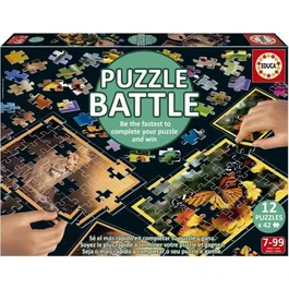 Educa - Battle Jr Natura - Lot de 12 Puzzles Nature pour Enfants de 7 ans et plus - 42 Pièces par Puzzle - EDUCA