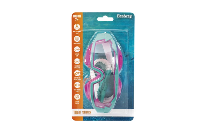 Bestway 21179 Masque de Plongée Junior avec Correa en Silicone Couleur Assortie Antivaho +7 Ans Piscine et Plage