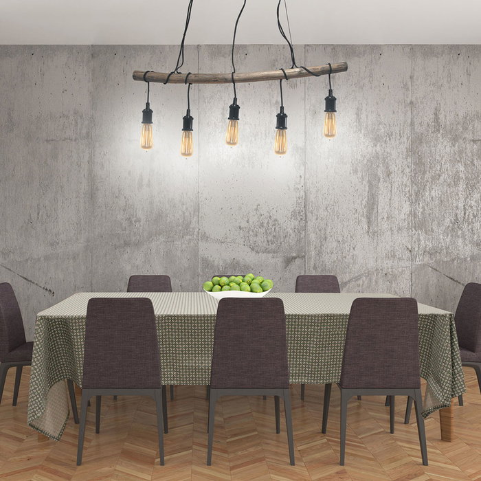 Home Deco Factory Nappe Rectangulaire Imprimé Feuilles 140x240 cm