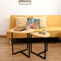 Vinthera Moa Set de 2 Tables d'Appoint Acier et Bois 45x47,5 cm et 42x36,8x40 cm