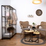 Vinthera Moa Set de 2 Tables d'Appoint Acier et Bois 45x47,5 cm et 42x36,8x40 cm