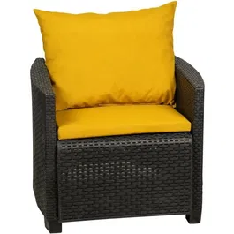 Jardin Prive - Ensemble de coussins pour salon de jardin, set assise et dossier, coloris cumin, dimensions 55x45x5cm et 60x50x15cm, tissu polycoton 170g déperlant