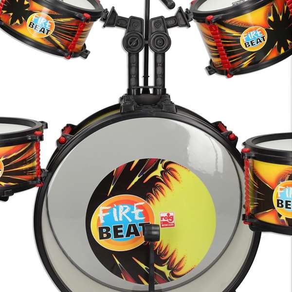 Reig Batería completa Fire Beat, Batterie complète enfant 4 ans et plus, en plastique, 4 pièces