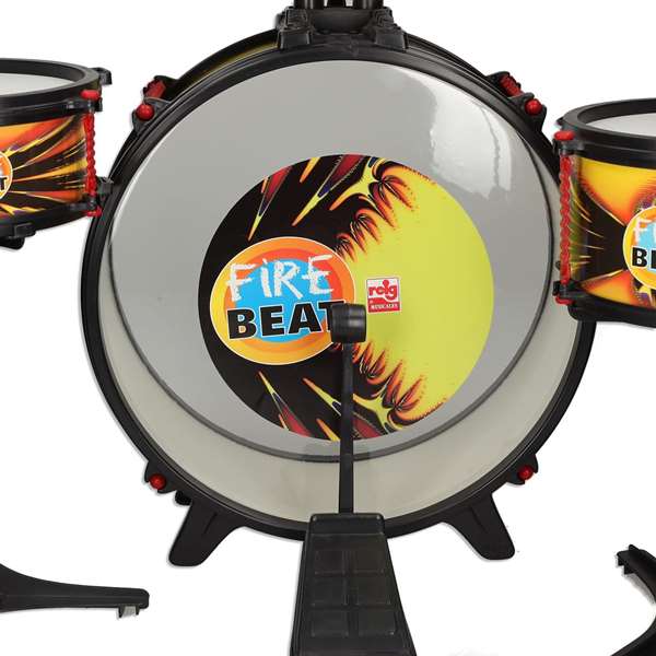 Reig Batería completa Fire Beat, Batterie complète enfant 4 ans et plus, en plastique, 4 pièces
