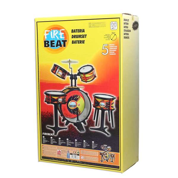 Reig Batería completa Fire Beat, Batterie complète enfant 4 ans et plus, en plastique, 4 pièces