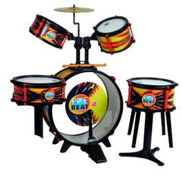 Reig Batería completa Fire Beat, Batterie complète enfant 4 ans et plus, en plastique, 4 pièces