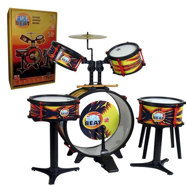 Reig Batería completa Fire Beat, Batterie complète enfant 4 ans et plus, en plastique, 4 pièces