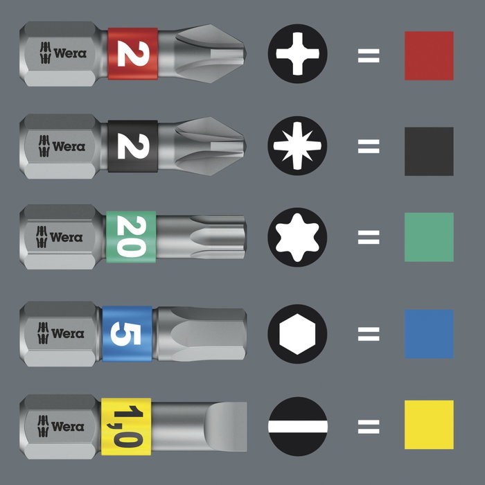Wera Kraftform Kompakt Stubby Magazine 2 avec 6 embouts