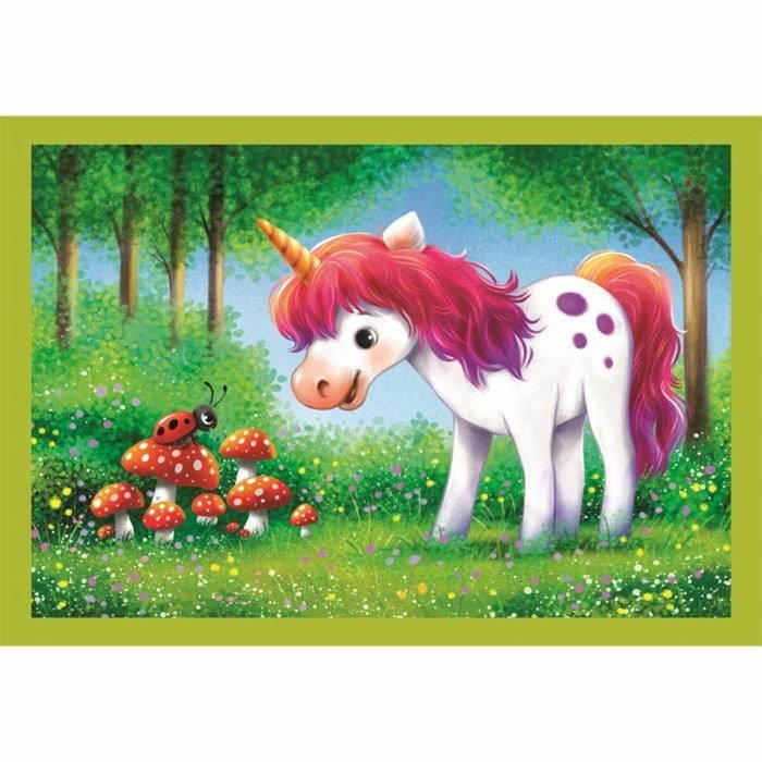 Clementoni Puzzle 4 en 1 - Une journée avec des licornes Clementoni Puzzle 4 en 1 - Une journée avec des licornes