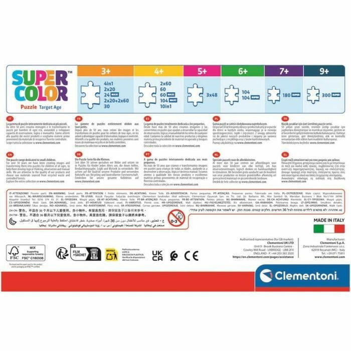Clementoni Puzzle 4 en 1 - Une journée avec des licornes Clementoni Puzzle 4 en 1 - Une journée avec des licornes