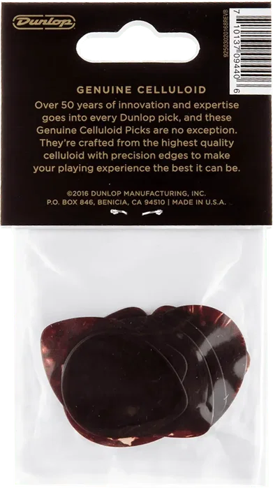 Dunlop Pack 12 Púas Genuine Celluloid Teardrop Shell - Thin