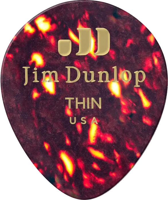 Dunlop Pack 12 Púas Genuine Celluloid Teardrop Shell - Thin