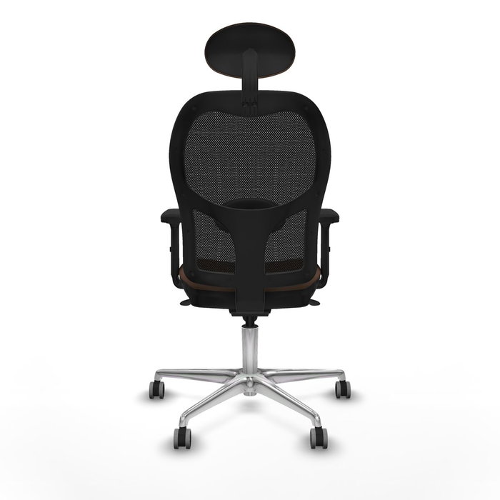 Piqueras y Crespo Chaise de Bureau avec Appui-tête 2D086G1 Noir et Brun foncé