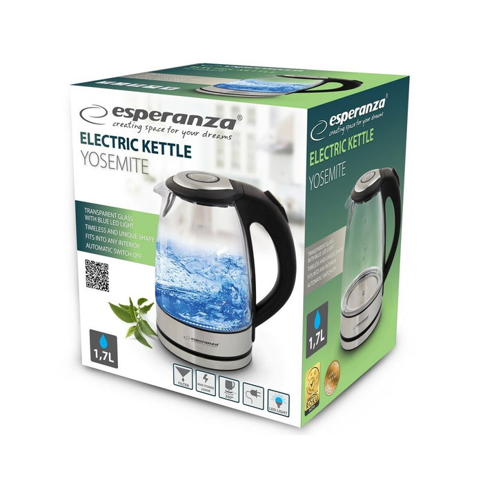 Esperanza Bouilloire EKK012 Noir verre et Plastique 1,7 L Esperanza Bouilloire EKK012 Noir verre et Plastique 1,7 L