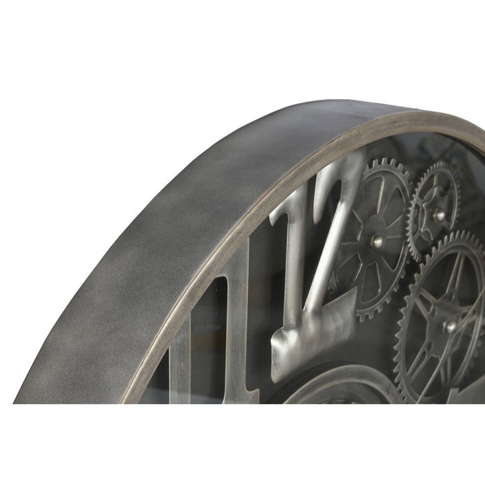 Horloge Murale Home ESPRIT Argenté Verre Fer Vintage 100 X 10 X 100 CM