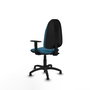 PIQUERAS Y CRESPO Chaise de bureau Algarra, tissu vert pétrole, accoudoirs 1D