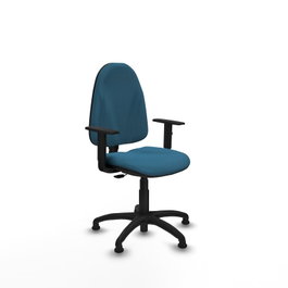 PIQUERAS Y CRESPO Chaise de bureau Algarra, tissu vert pétrole, accoudoirs 1D