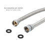 ORYX Flexible de douche en acier inoxydable 1,50 m avec accessoires en laiton