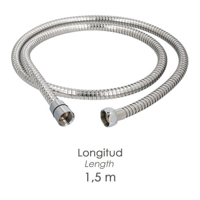 ORYX Flexible de douche en acier inoxydable 1,50 m avec accessoires en laiton ORYX Flexible de douche en acier inoxydable 1,50 m avec accessoires en laiton