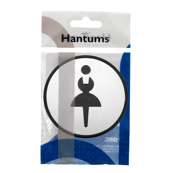 Hantums Symbole de toilettes adhésif femme Ø97mm