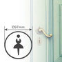 Hantums Symbole de toilettes adhésif femme Ø97mm