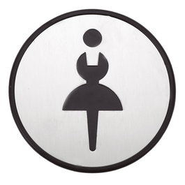 Hantums Symbole de toilettes adhésif femme Ø97mm