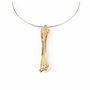 Shabama Collier rigide BEEN en laiton doré avec pendentif en os