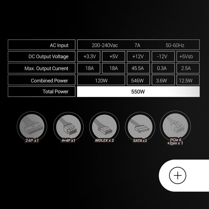 Bloc d’Alimentation Mars Gaming MPIII550PW