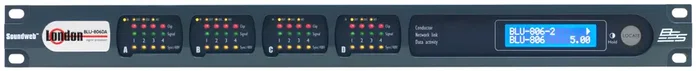 BSS BLU-806 Processeur de signal audio Dante et BLU Link, 4 slots, entrées/sorties configurables, AES/EBU, S/PDIF, 256 canaux