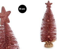 Krist+ Arbre de Noël Rose 41 cm (Set de 12)