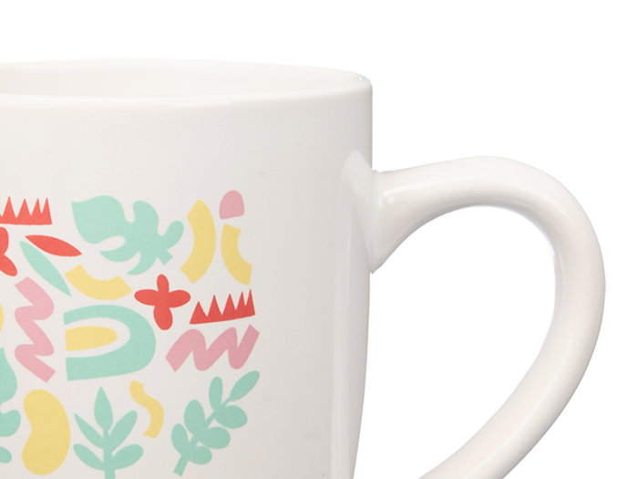 Vessia Tasse en Porcelaine Nature avec Filtre et Couvercle, Assortie, 340 ml, 12x10x8 cm (Set de 24)