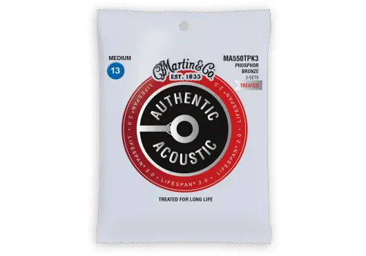 Martin Jeu de Cordes Acoustique Authentic Lifespan® 2.0 Phosphor Bronze 92/8 Medium 13-56 (Pack de 3) Martin Jeu de Cordes Acoustique Authentic Lifespan® 2.0 Phosphor Bronze 92/8 Medium 13-56 (Pack de 3)