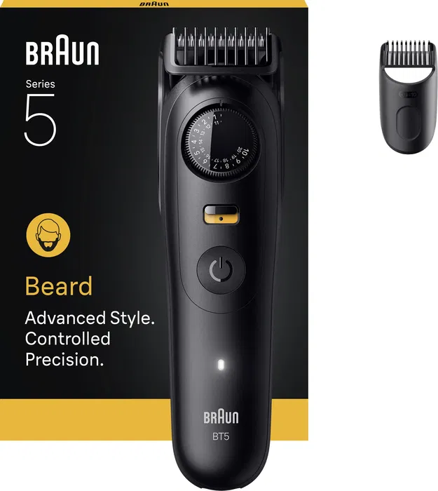 Braun Series 5 BT5500 - Tondeuse à barbe électrique homme, 120 min autonomie, étanche IPX7, 20 réglages, lame affûtée, noir - Inclus sabot et chargeur Braun Series 5 BT5500 - Tondeuse à barbe électrique homme, 120 min autonomie, étanche IPX7, 20 réglages, lame affûtée, noir - Inclus sabot et chargeur