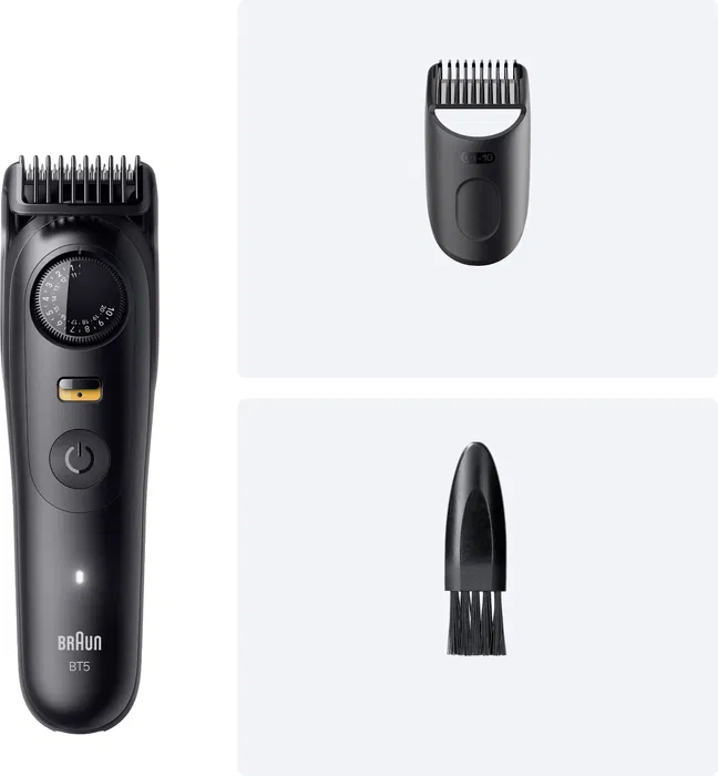 Braun Series 5 BT5500 - Tondeuse à barbe électrique homme, 120 min autonomie, étanche IPX7, 20 réglages, lame affûtée, noir - Inclus sabot et chargeur Braun Series 5 BT5500 - Tondeuse à barbe électrique homme, 120 min autonomie, étanche IPX7, 20 réglages, lame affûtée, noir - Inclus sabot et chargeur