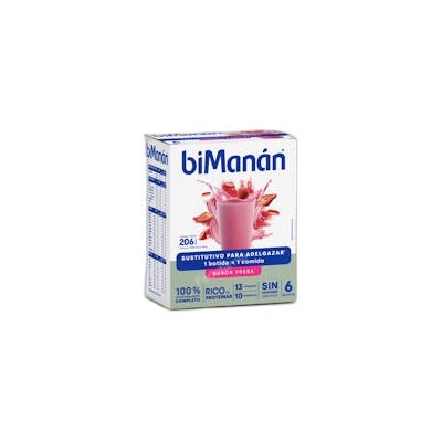 BIMANAN beSLIM Batido Sustitutivo de Fresa, 6 sachets de 50g