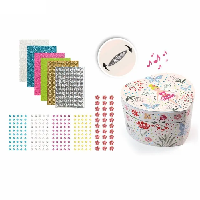 Sycomore Stick'N Fun 3D Mosaïques - Boîte à Musique Coeur Ballerine Fée - Coffret Loisir Créatif avec Mosaïques et Gems - Dès 5 ans