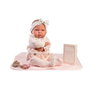 Muñecas Antonio Juan Ma Première Poupée Reborn Berta avec Couverture Matelassée Rose, Ensemble de Vêtements et Accessoires - Pour Enfants de 3 Ans et Plus