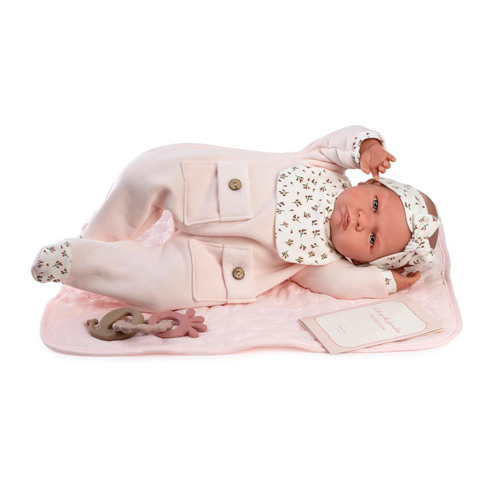 Muñecas Antonio Juan Ma Première Poupée Reborn Berta avec Couverture Matelassée Rose, Ensemble de Vêtements et Accessoires - Pour Enfants de 3 Ans et Plus