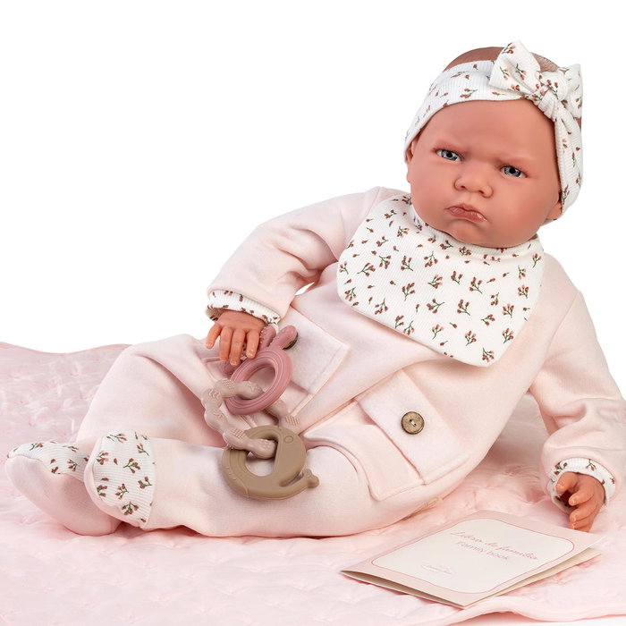 Muñecas Antonio Juan Ma Première Poupée Reborn Berta avec Couverture Matelassée Rose, Ensemble de Vêtements et Accessoires - Pour Enfants de 3 Ans et Plus