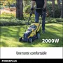 Powerplus Tondeuse à Gazon Électrique POWXG6281 - 2000W, Largeur de Coupe 420 mm avec Sac de Collecte 40L, Fonctions Mulching et Éjection Arrière