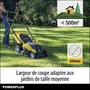 Powerplus Tondeuse à Gazon Électrique POWXG6281 - 2000W, Largeur de Coupe 420 mm avec Sac de Collecte 40L, Fonctions Mulching et Éjection Arrière