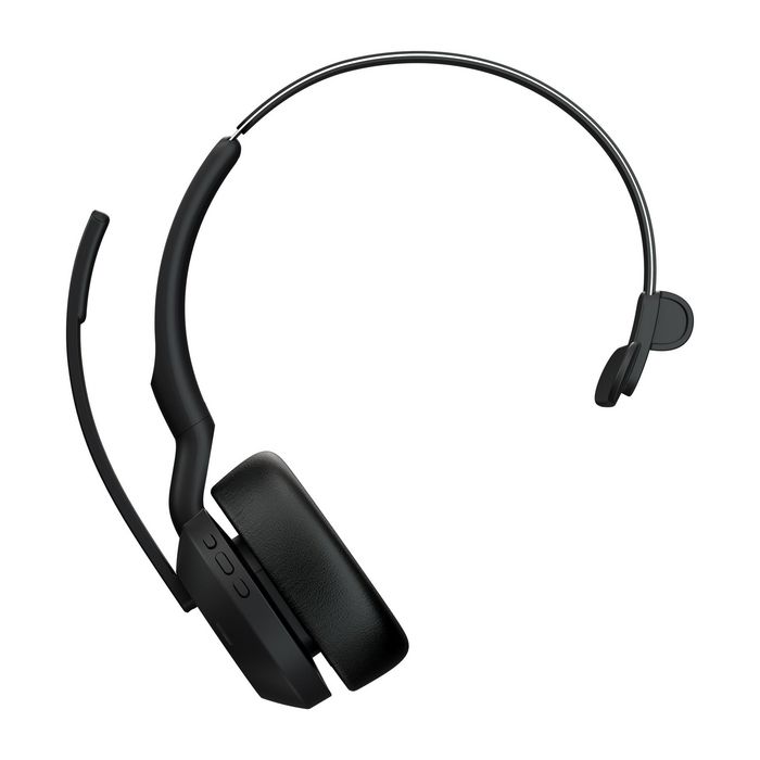 Jabra Evolve2 55 Link380c UC Casque Mono Professionnel avec Réduction de Bruit Active (ANC), Bluetooth et Microphone Anti-Bruit pour Télétravail et Appels