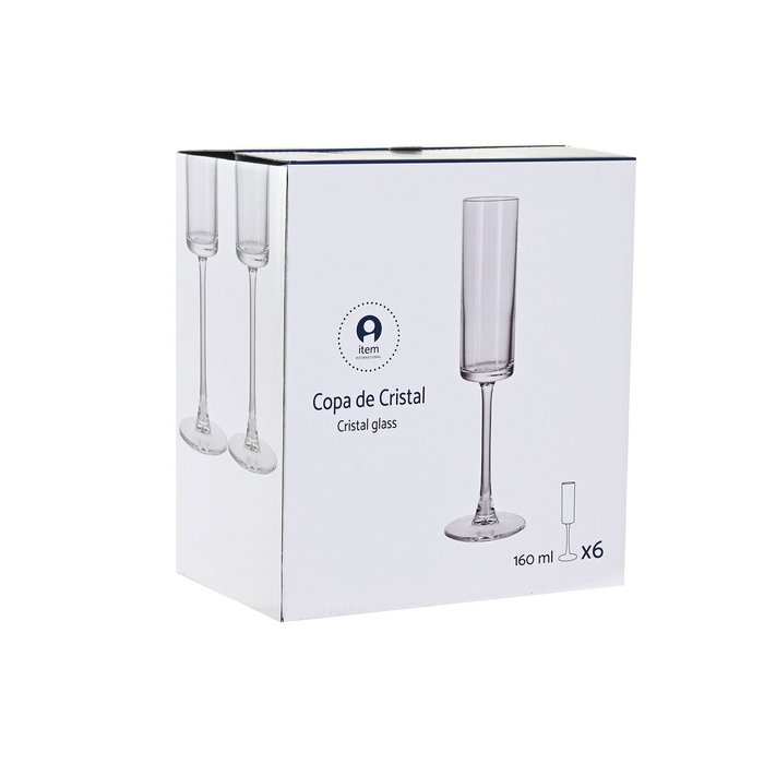 Coupe de champagne Home ESPRIT Transparent Verre 160 ml (6 Unités)