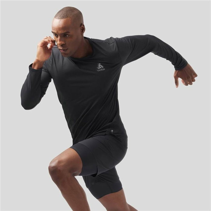 T-shirt à manches courtes homme Odlo Crew Neck L/S Noir