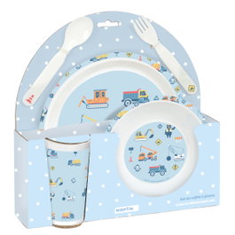 Safta Set de vaisselle préscolaire Gruas avec assiettes, couverts et verre